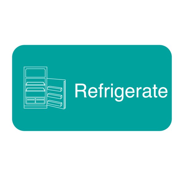 Label, Refrigerate 3/8" x 1-1/2" Flr Green w/Black